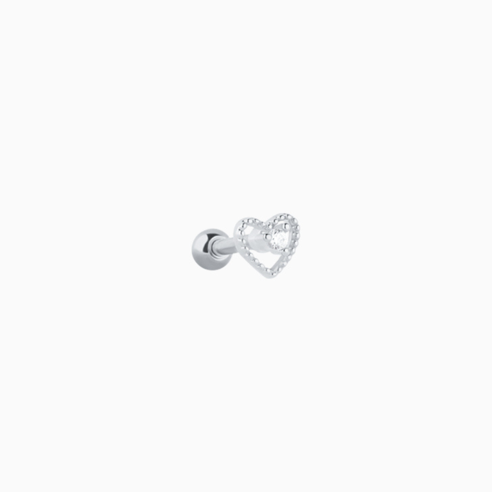 Hollow Heart Stud - OhmoJewelry