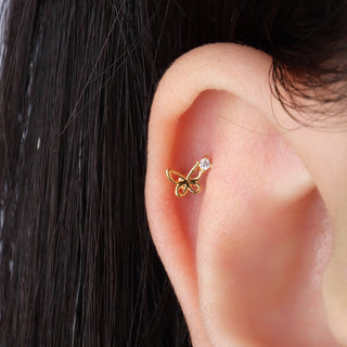 Hollow Playful Butterfly Stud - OhmoJewelry