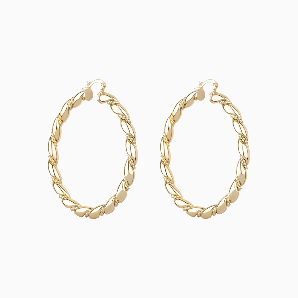 Large Twist Interwoven Hoops - OhmoJewelry