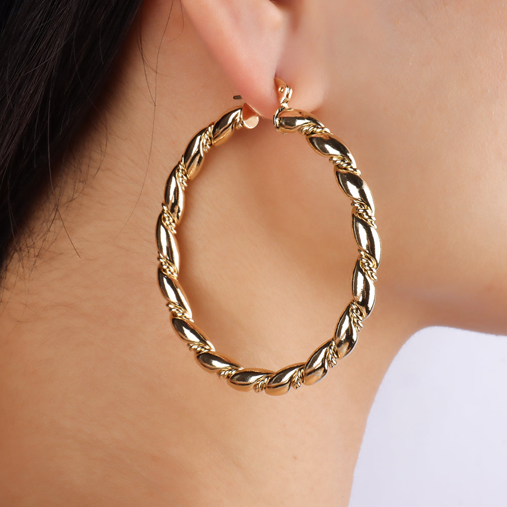 Large Twist Interwoven Hoops - OhmoJewelry