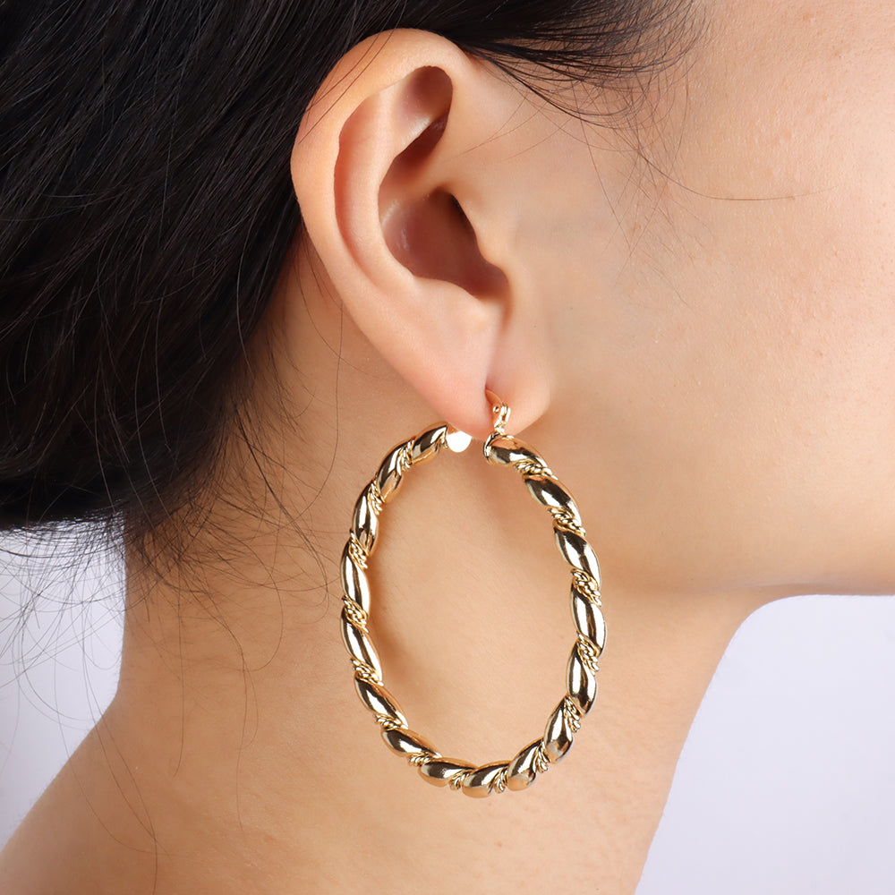 Large Twist Interwoven Hoops - OhmoJewelry