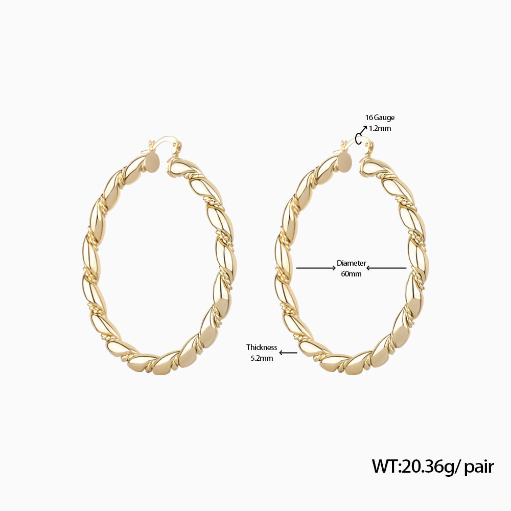 Large Twist Interwoven Hoops - OhmoJewelry