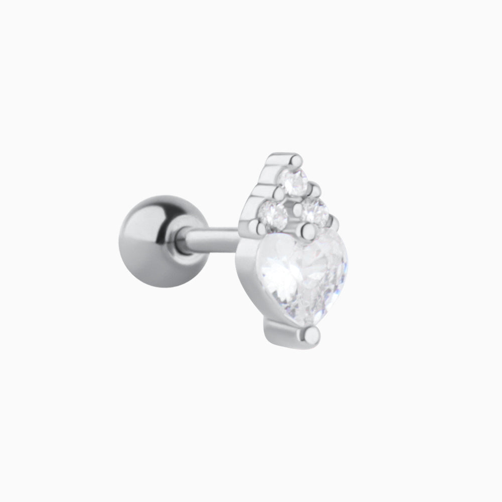 Leaf Love Stud - Stainless Steel - Upper Lobe, Helix - Oumo Jewelry