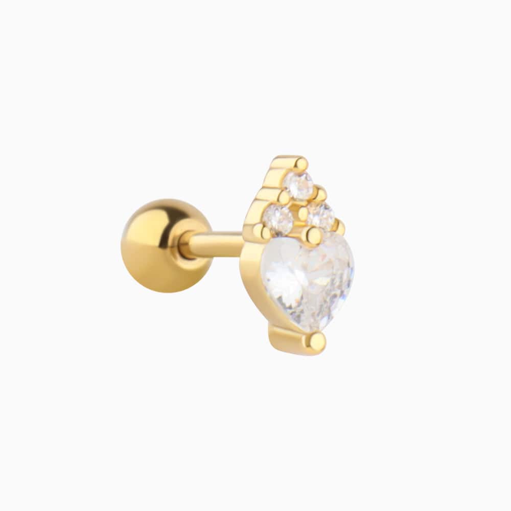 Leaf Love Stud - Stainless Steel - Upper Lobe, Helix - Oumo Jewelry