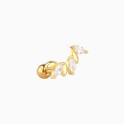 Leaf Wing Stud - Stainless Steel - Upper Lobe, Helix, Flat - Oumo Jewelry