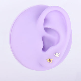 Lively Snake Stud - OhmoJewelry