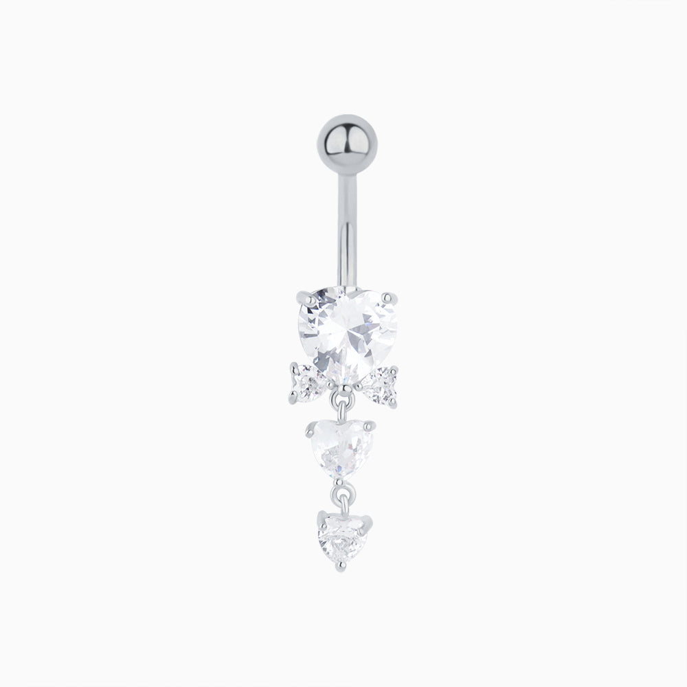Love Bow Belly Ring - Stainless Steel - Navel - Oumo Jewelry