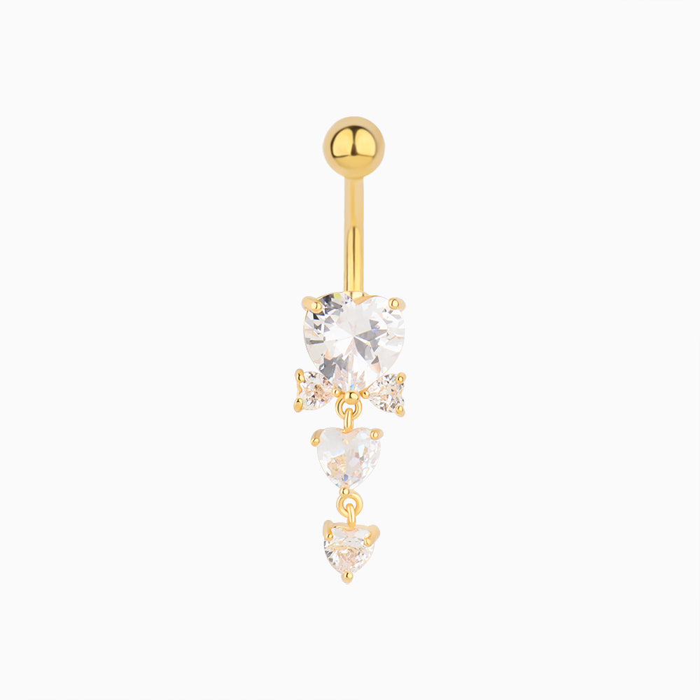 Love Bow Belly Ring - Stainless Steel - Navel - Oumo Jewelry