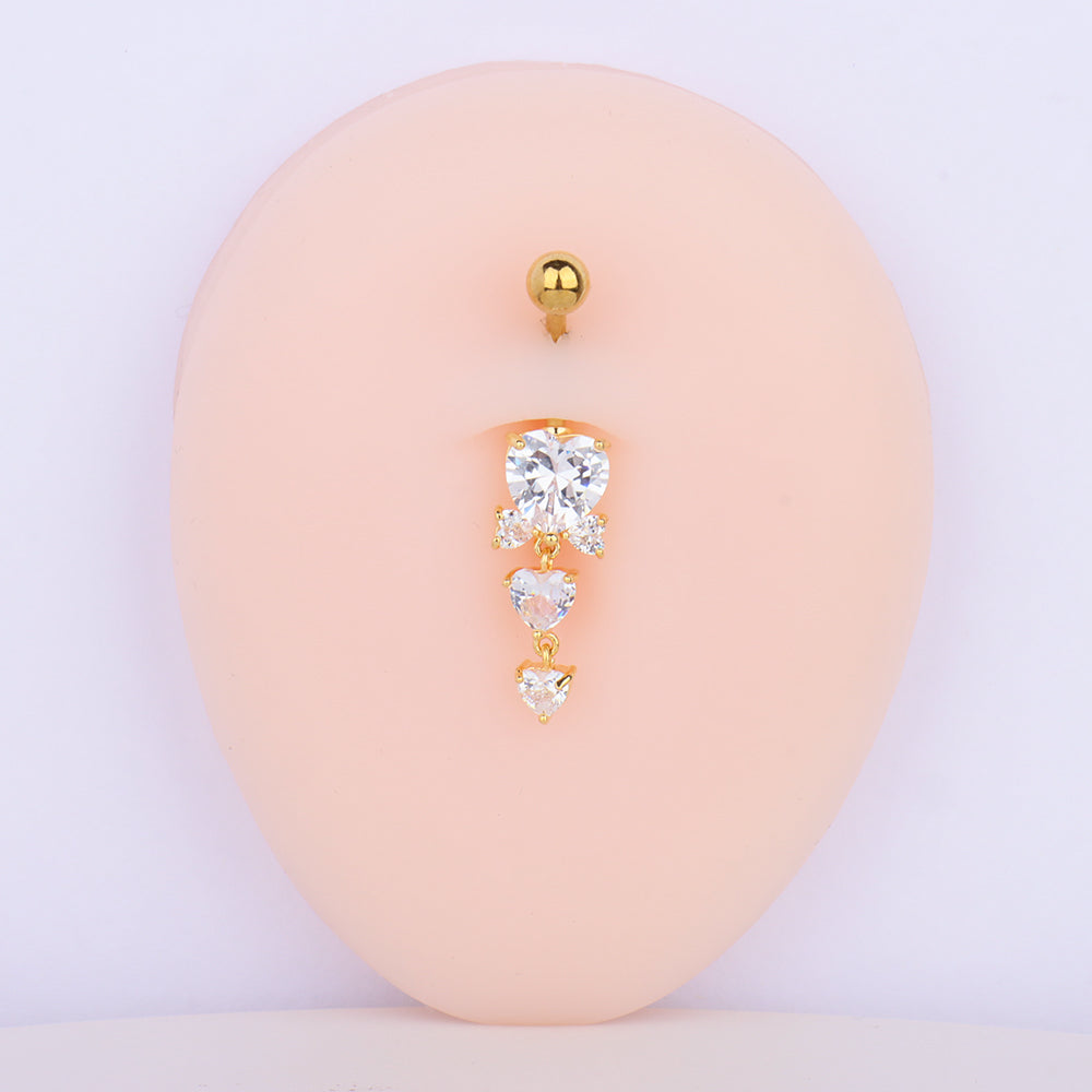 Love Bow Belly Ring - Stainless Steel - Navel - Oumo Jewelry