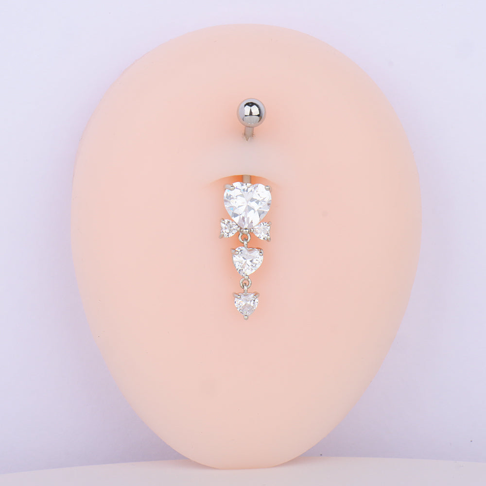 Love Bow Belly Ring - Stainless Steel - Navel - Oumo Jewelry