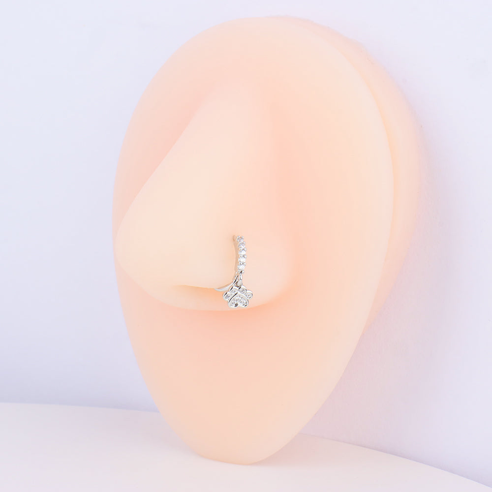 Love Cat Paw Hoop - Stainless Steel - Septum - Oumo Jewelry