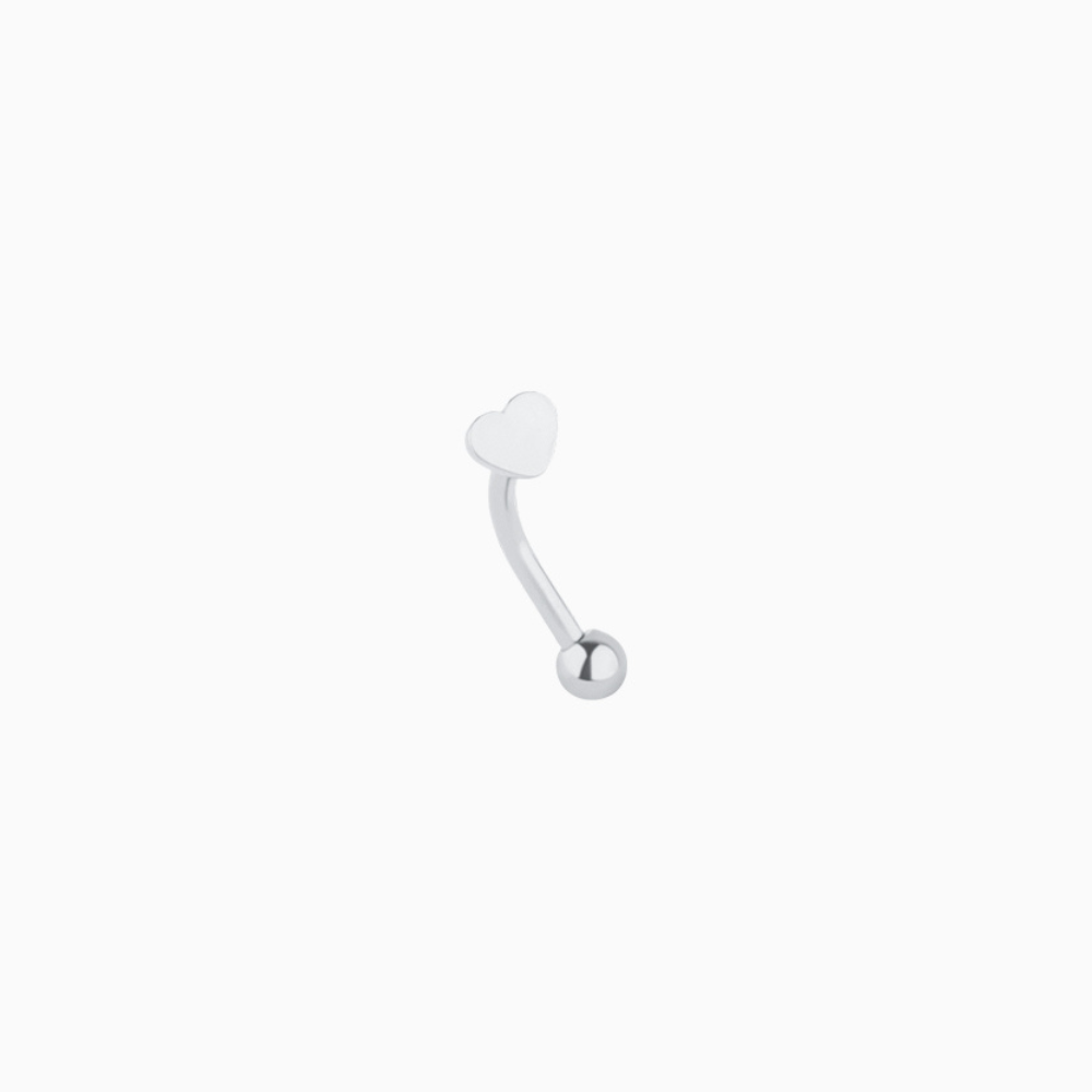 Love Curved Barbell - Stainless Steel - Rook, Eyebrow, Vertical Labret - Oumo Jewelry