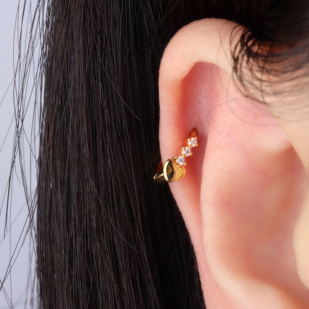 Love Helix Hoop - Stainless Steel - Upper Lobe, Helix - Oumo Jewelry