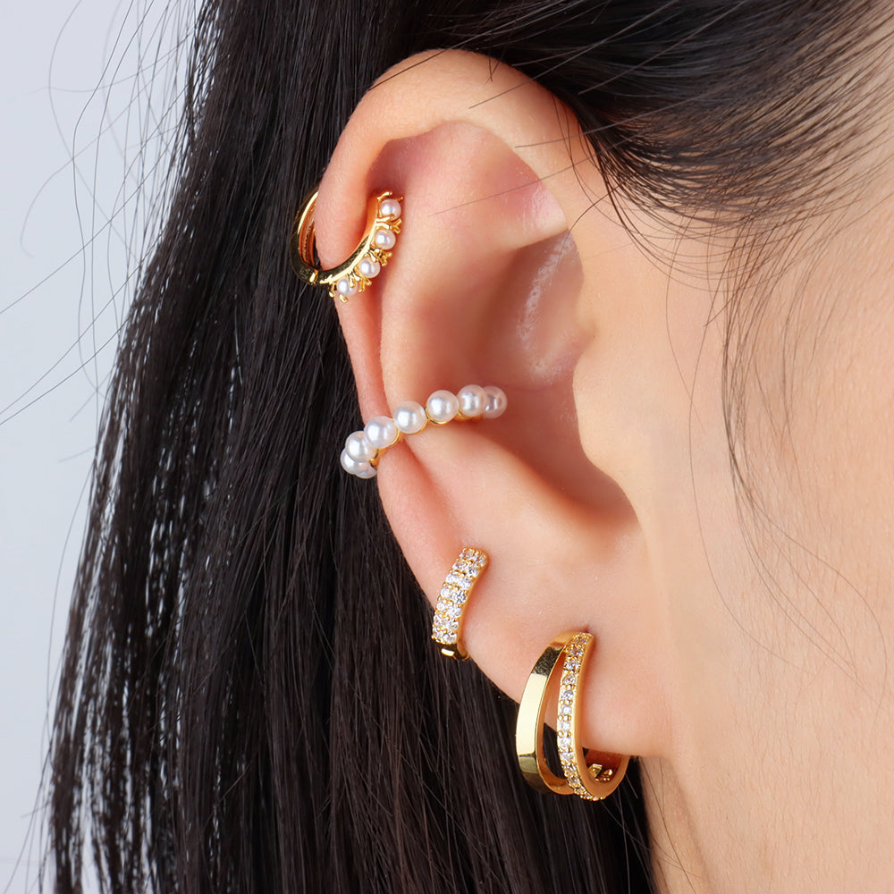 Love Sparkle Helix Hoop - Stainless Steel - Upper Lobe, Helix - Oumo Jewelry