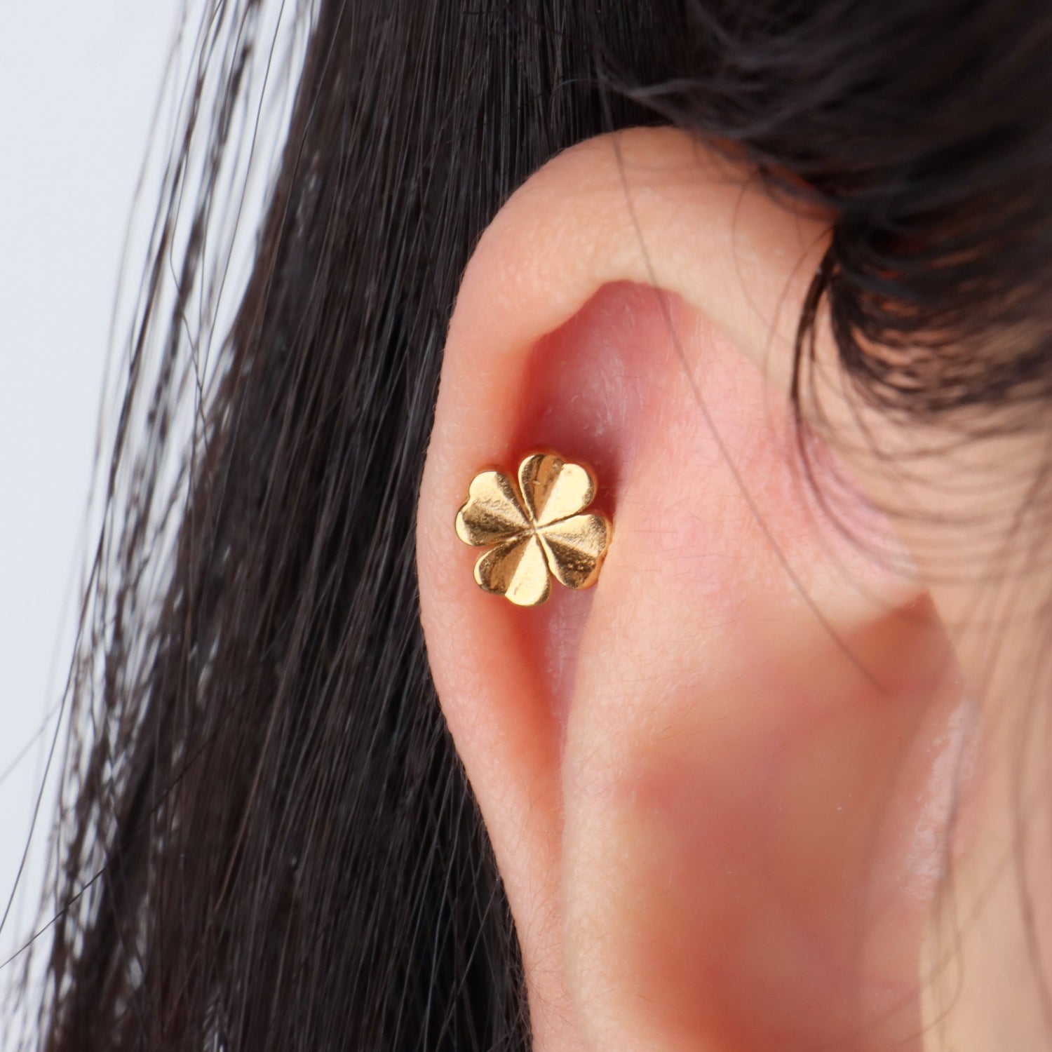 Lucky Four Leaf Clover Stud - OhmoJewelry