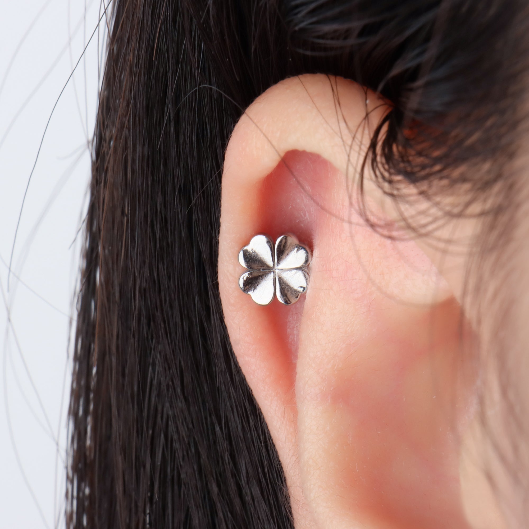 Lucky Four Leaf Clover Stud - OhmoJewelry