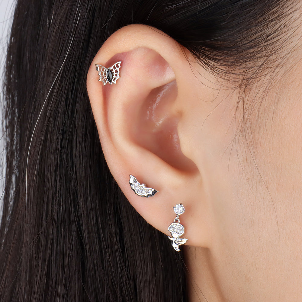 Magic Butterfly Stud - Stainless Steel - Upper Lobe, Helix - Oumo Jewelry