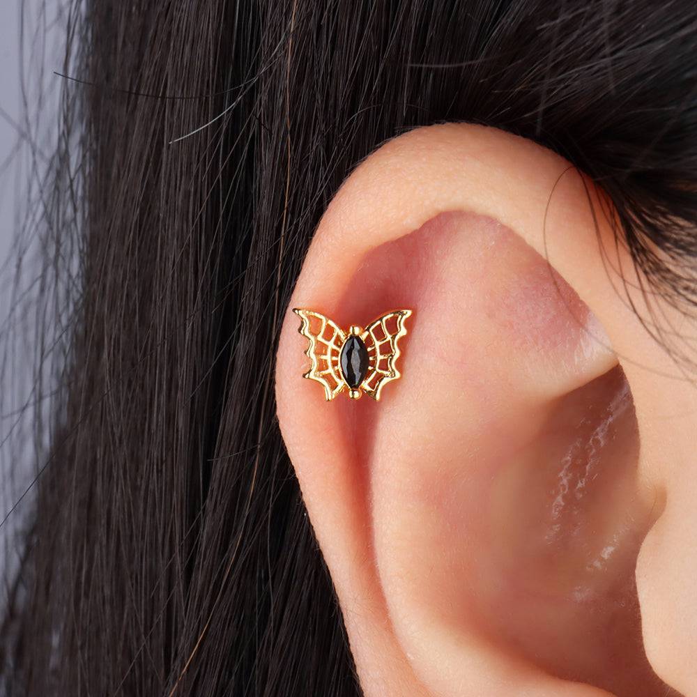 Magic Butterfly Stud - Stainless Steel - Upper Lobe, Helix - Oumo Jewelry