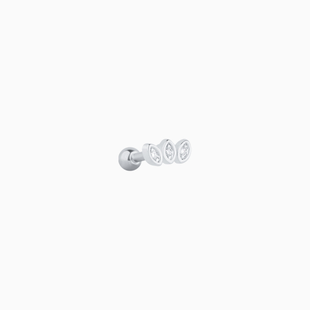 Marquise Stud - Stainless Steel - Upper Lobe, Helix, Flat - Oumo Jewelry