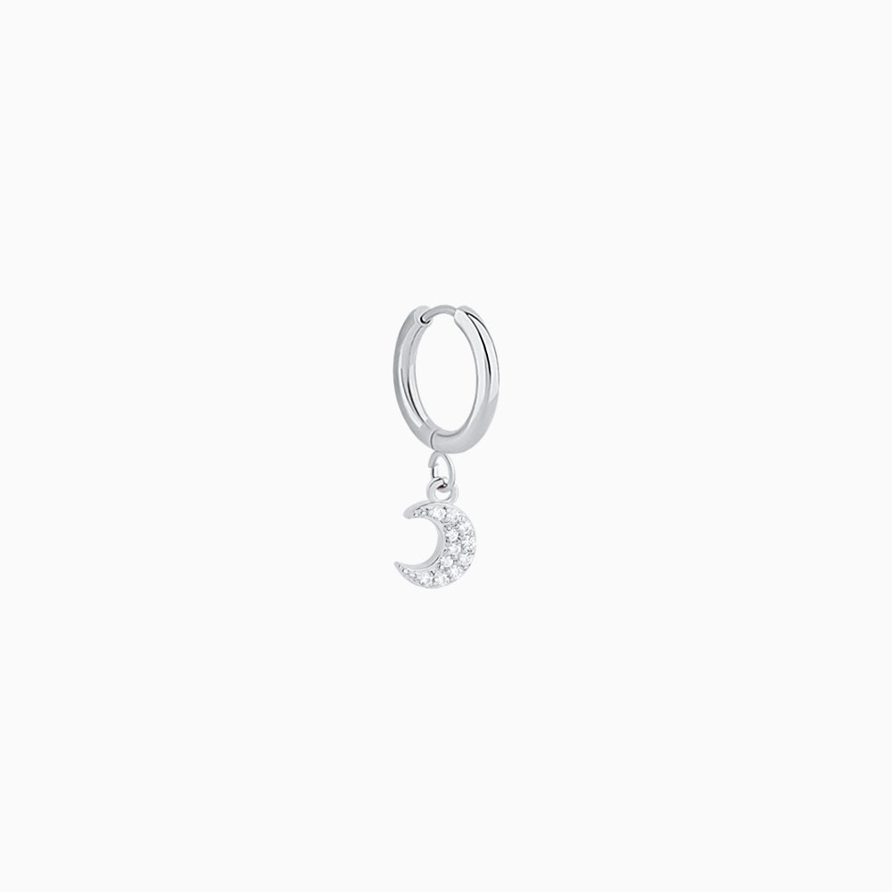 Moon Drop Hoop - Stainless Steel - Lobe - Oumo Jewelry