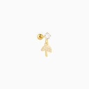 Mushroom Drop - Stainless Steel - Upper Lobe, Flat - Oumo Jewelry