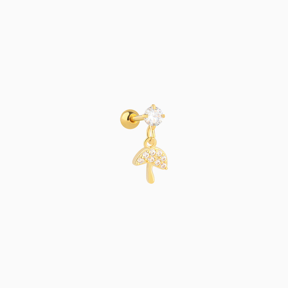 Mushroom Drop - Stainless Steel - Upper Lobe, Flat - Oumo Jewelry