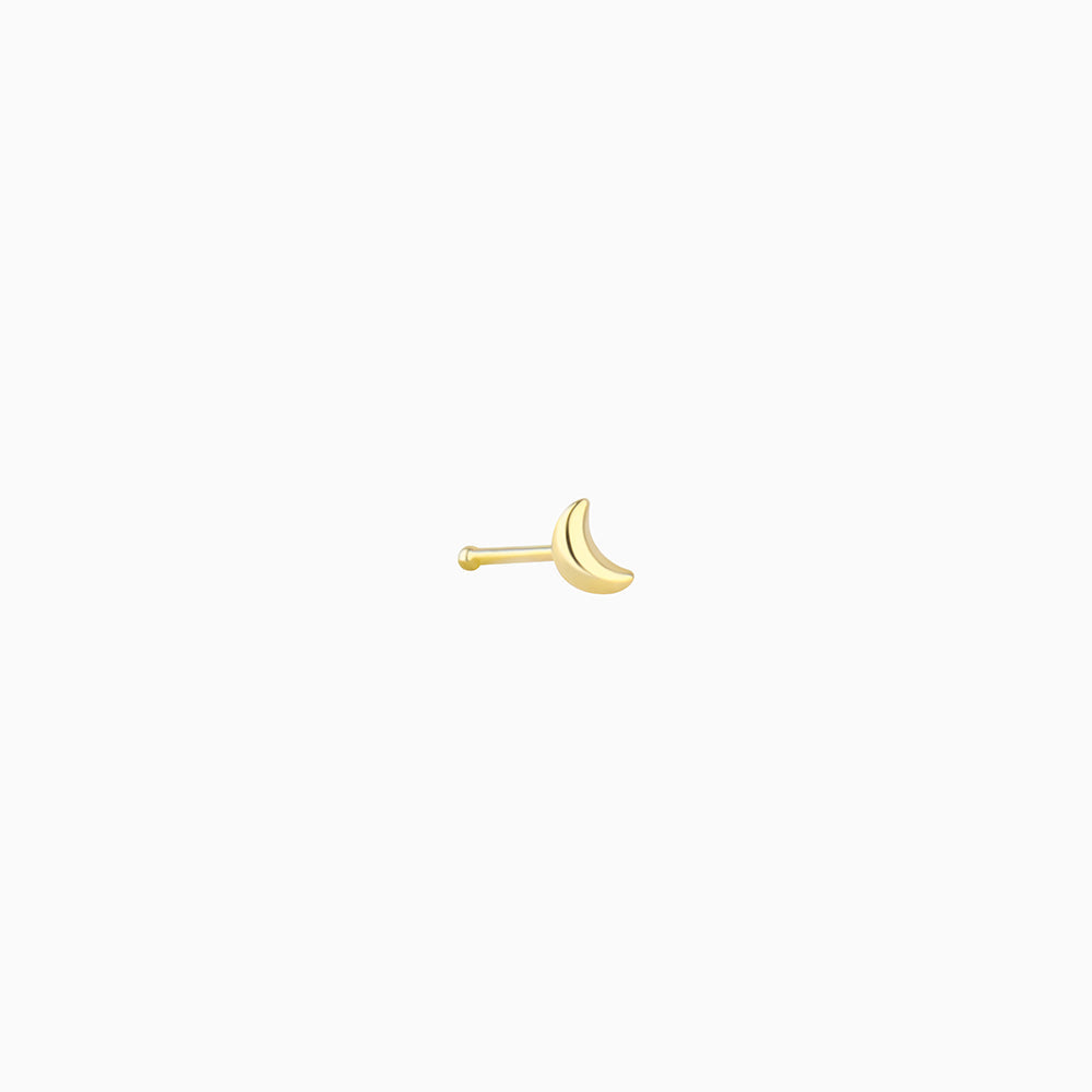 Crescent Moon Nose Stud - Sterling Silver 925 - Nostril - Oumo Jewelry