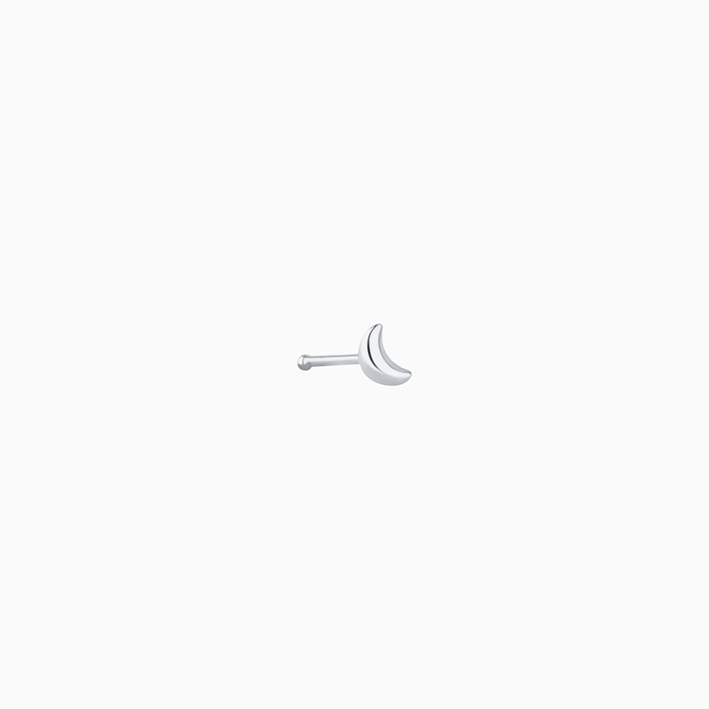 Crescent Moon Nose Stud - Sterling Silver 925 - Nostril - Oumo Jewelry