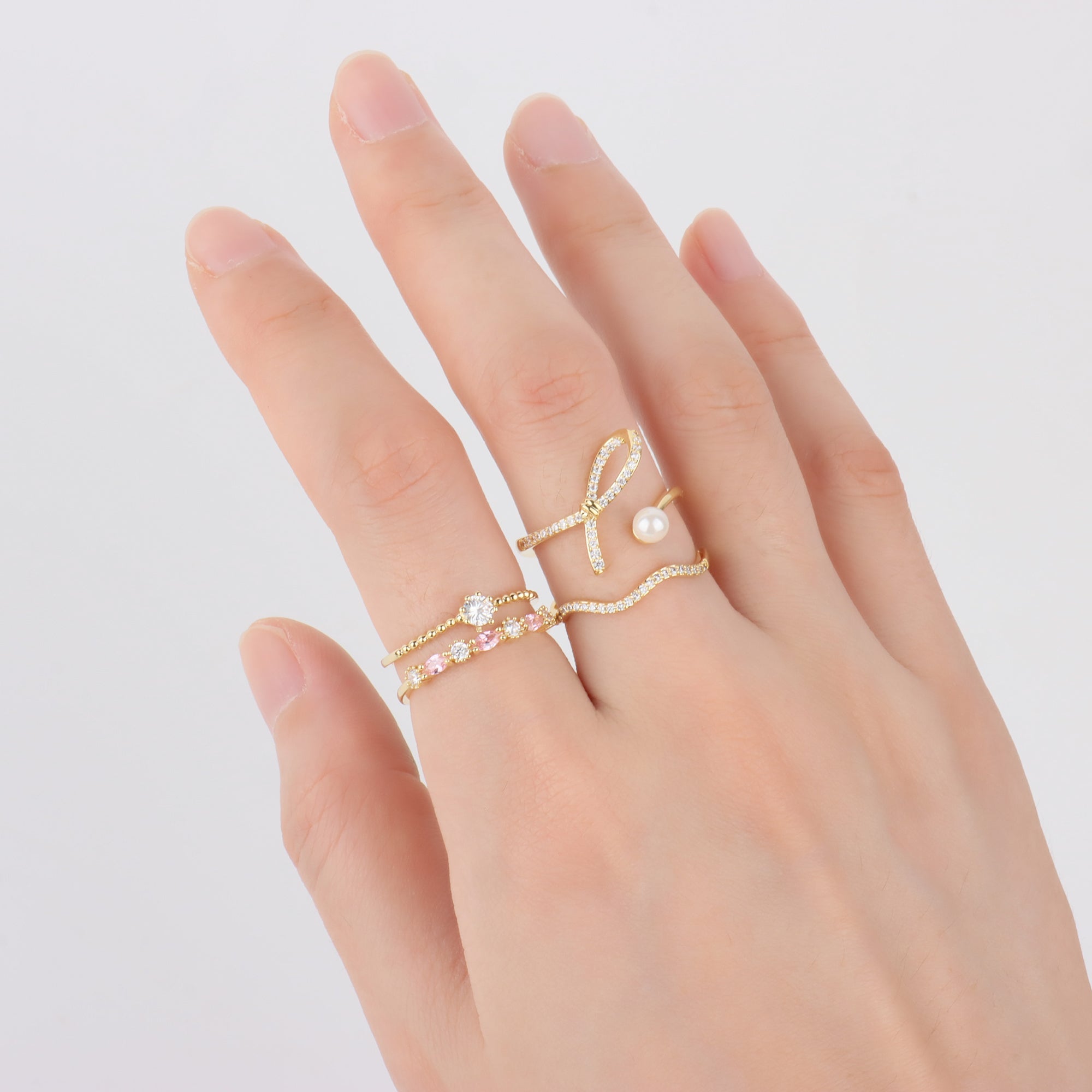 Open Bow Pearl Ring - OhmoJewelry