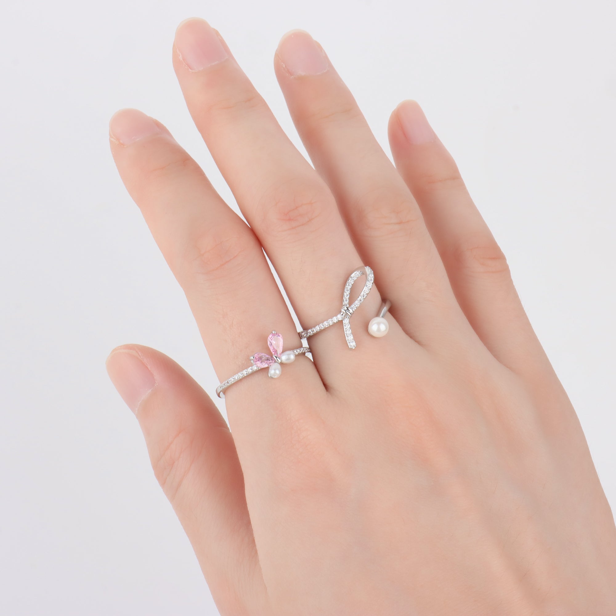 Open Bow Pearl Ring - OhmoJewelry