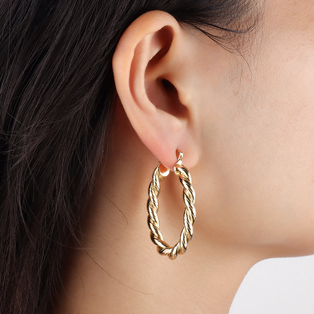 Oval Twist Hoops - OhmoJewelry