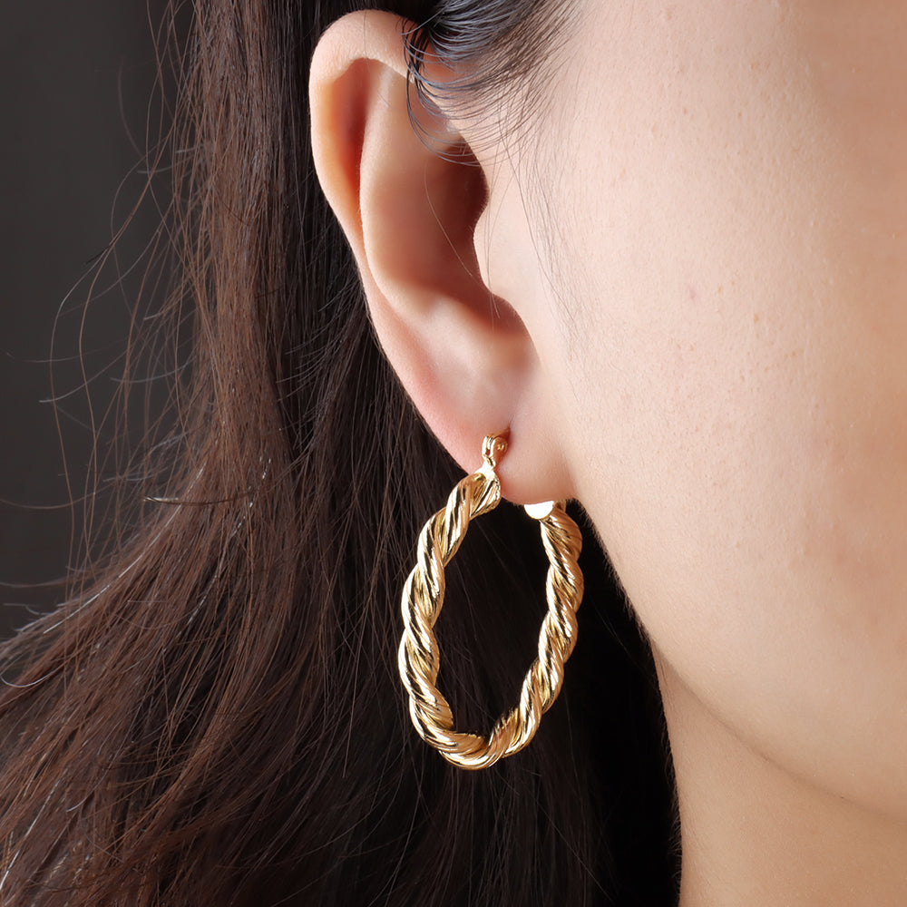 Oval Twist Hoops - OhmoJewelry