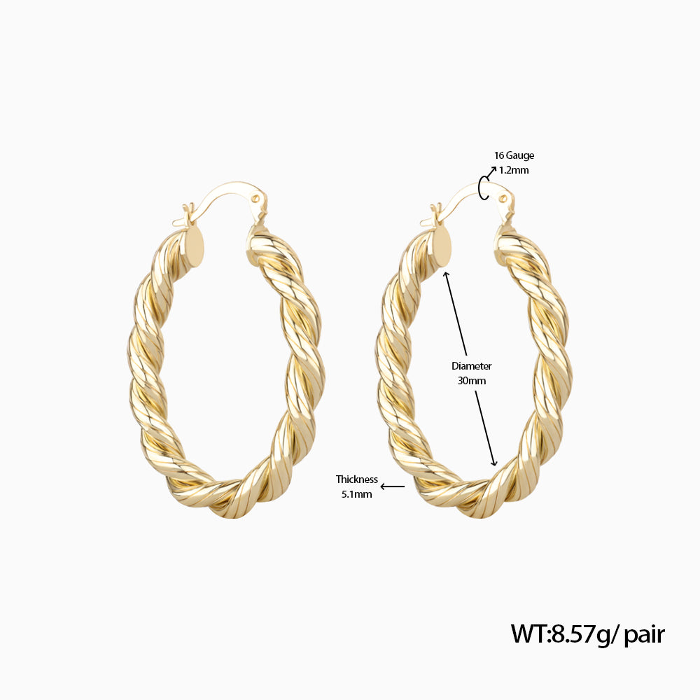 Oval Twist Hoops - OhmoJewelry