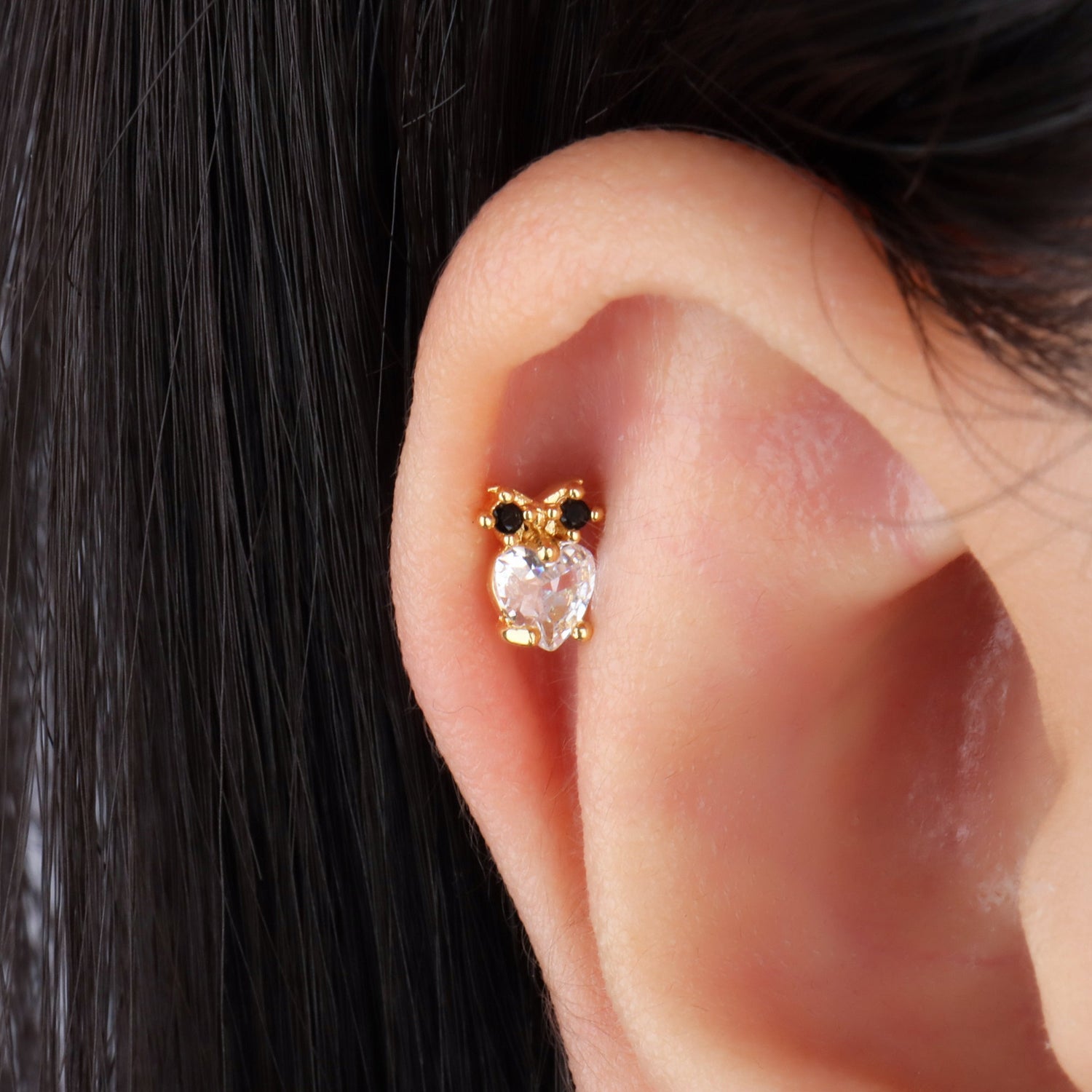 Owl Love Stud - OhmoJewelry