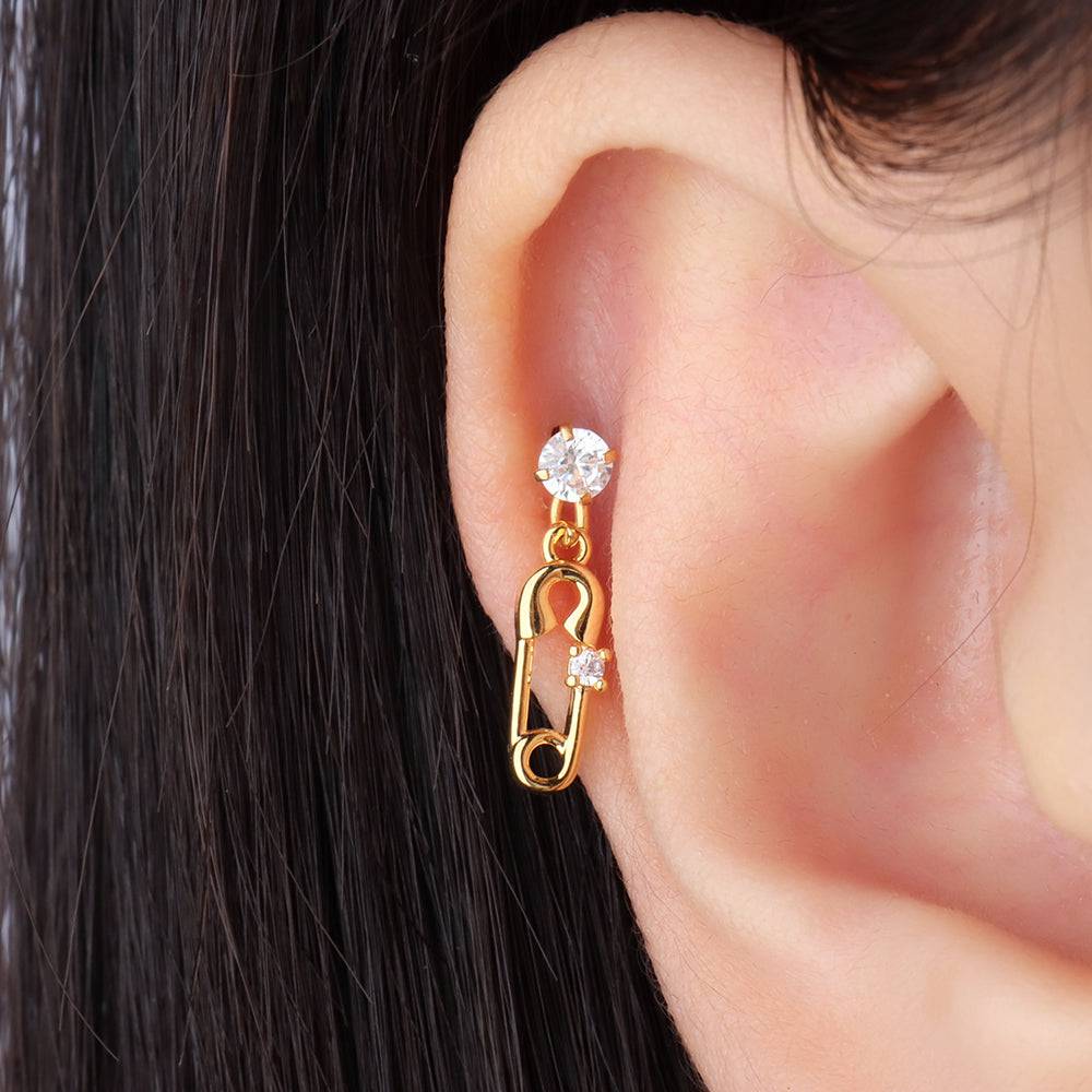Paperclip Drop - Stainless Steel - Flat, Upper Lobe - Oumo Jewelry