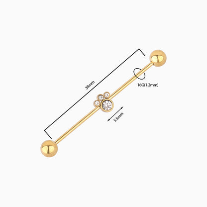 Paw Industrial Barbell - OhmoJewelry