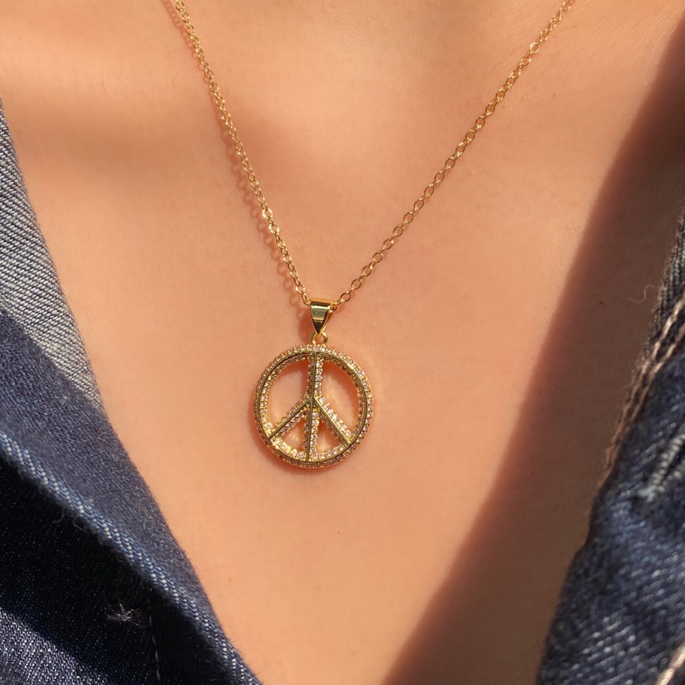 Peace &amp; Love Necklace - OhmoJewelry