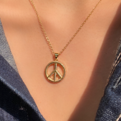 Peace &amp; Love Necklace - OhmoJewelry