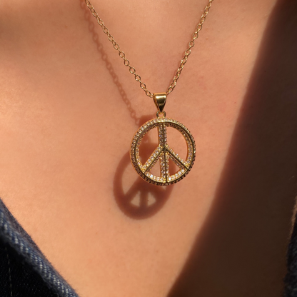 Peace &amp; Love Necklace - OhmoJewelry