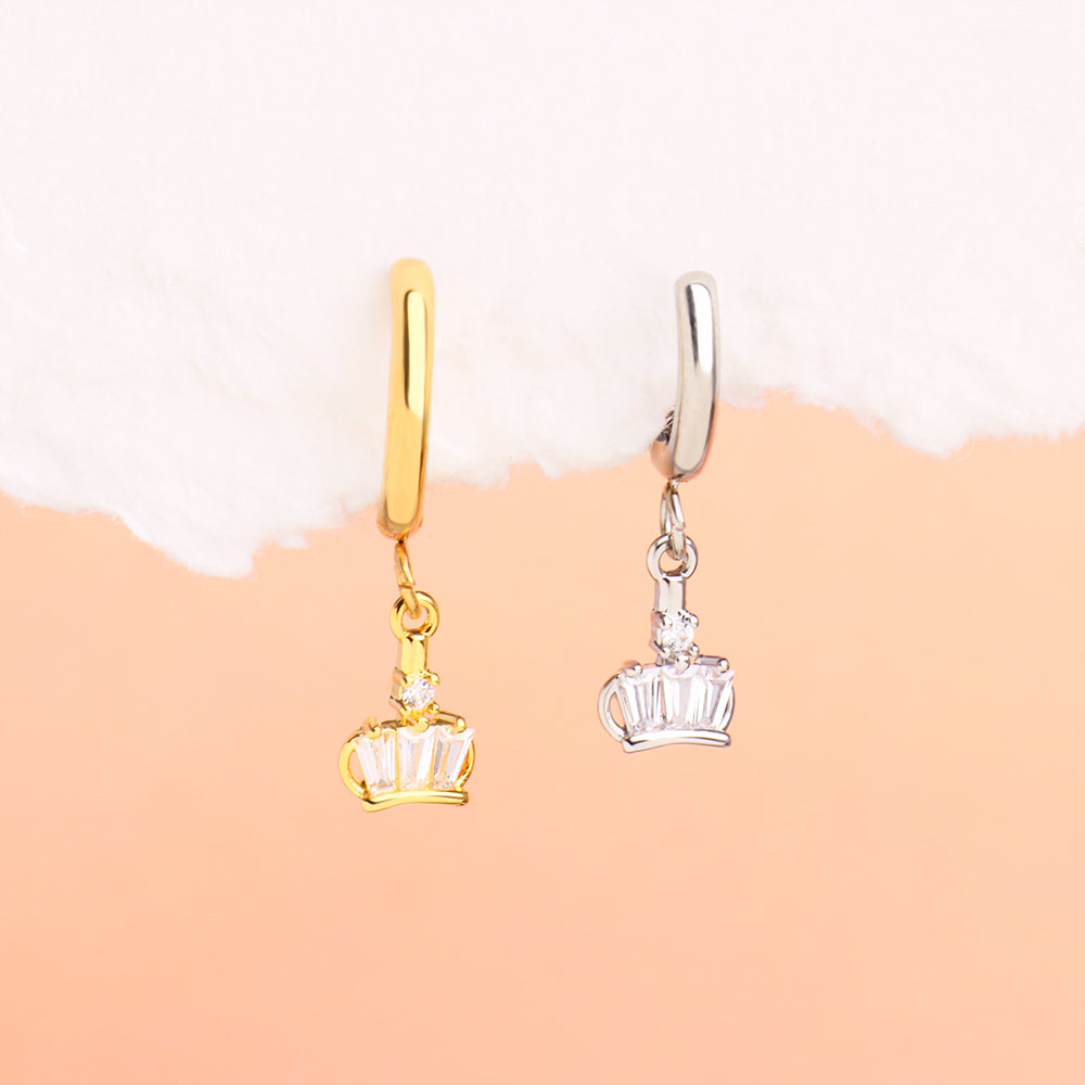 Petite Crown Drop - Stainless Steel - Lobe - Oumo Jewelry