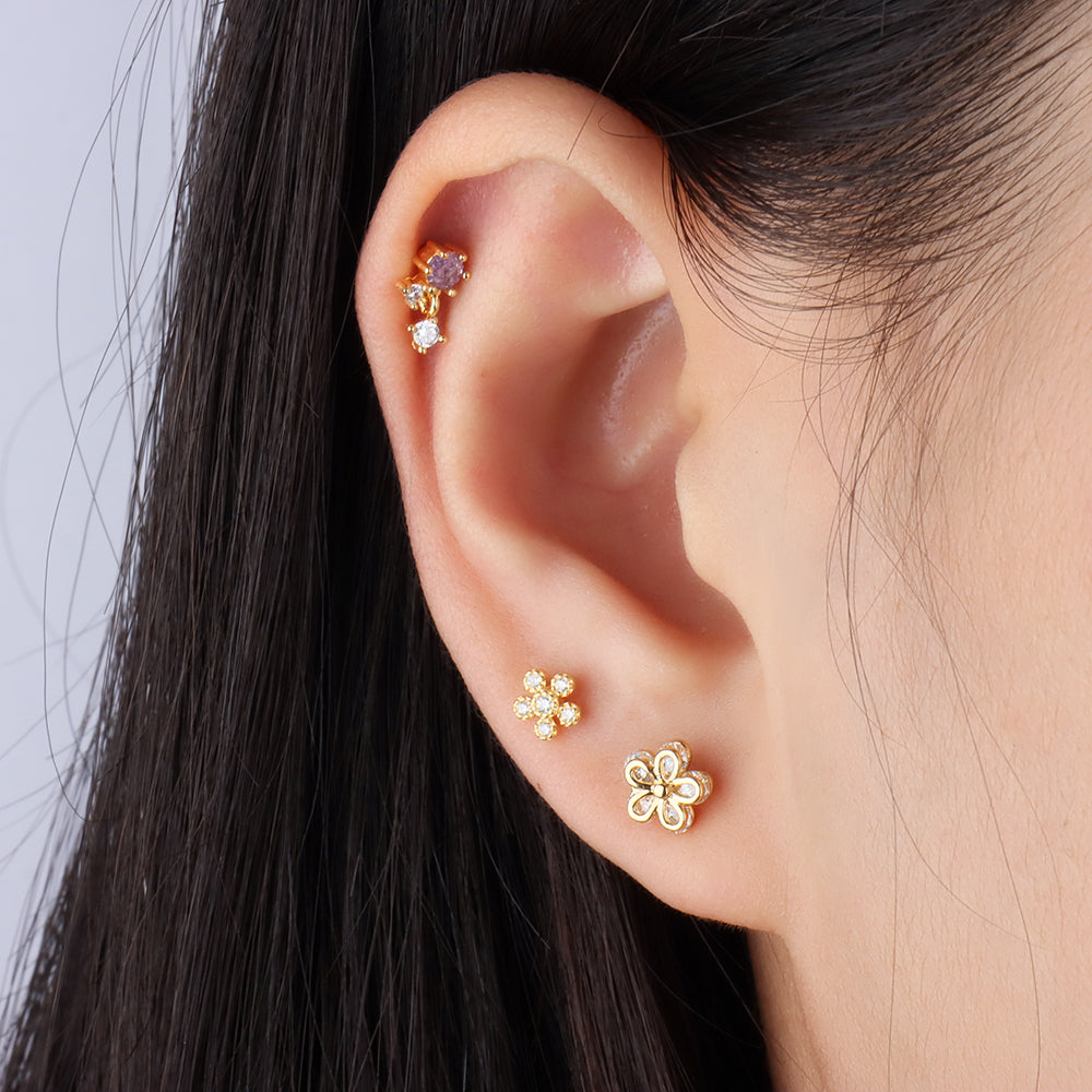 Petite Flower Stud - OhmoJewelry