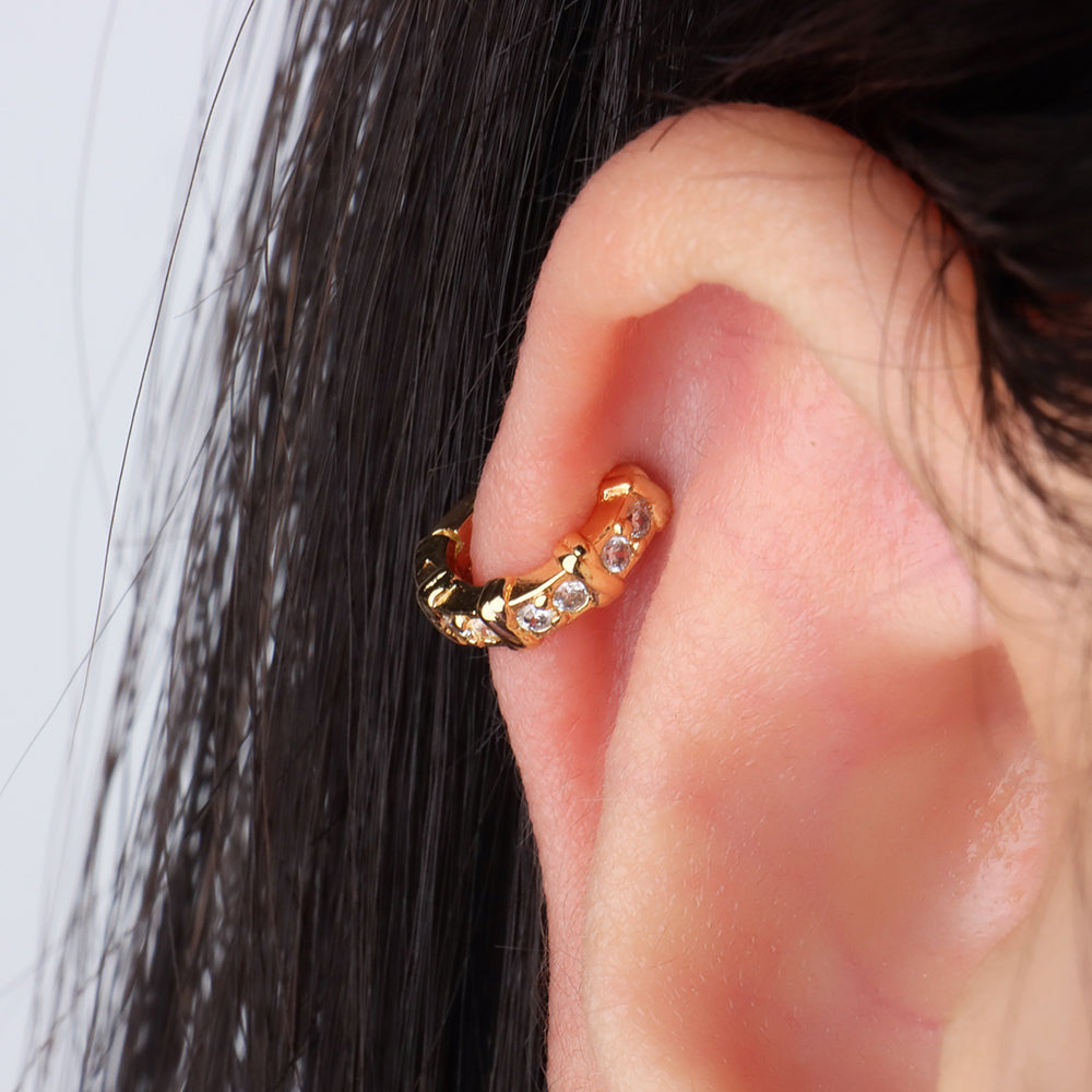 Petite Glitter Hoop - Stainless Steel - Helix - Oumo Jewelry