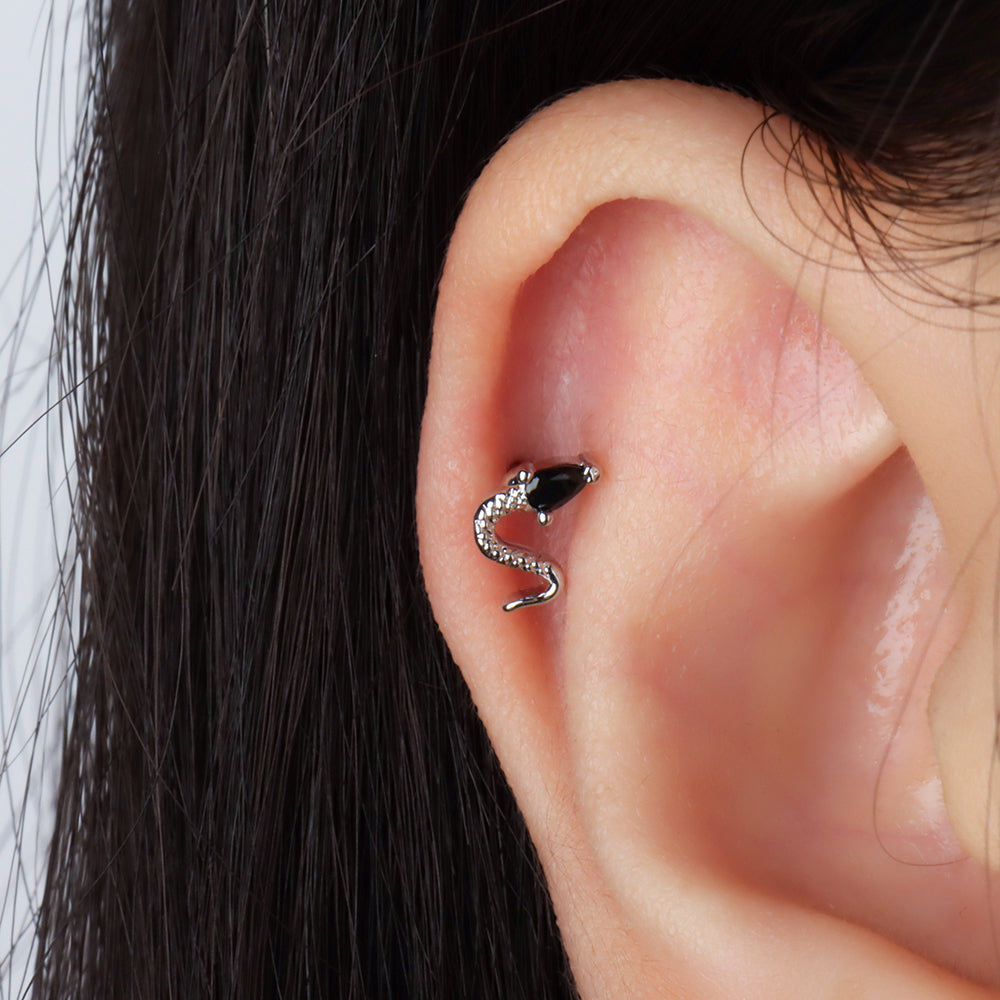 Petite Snake Stud - OhmoJewelry