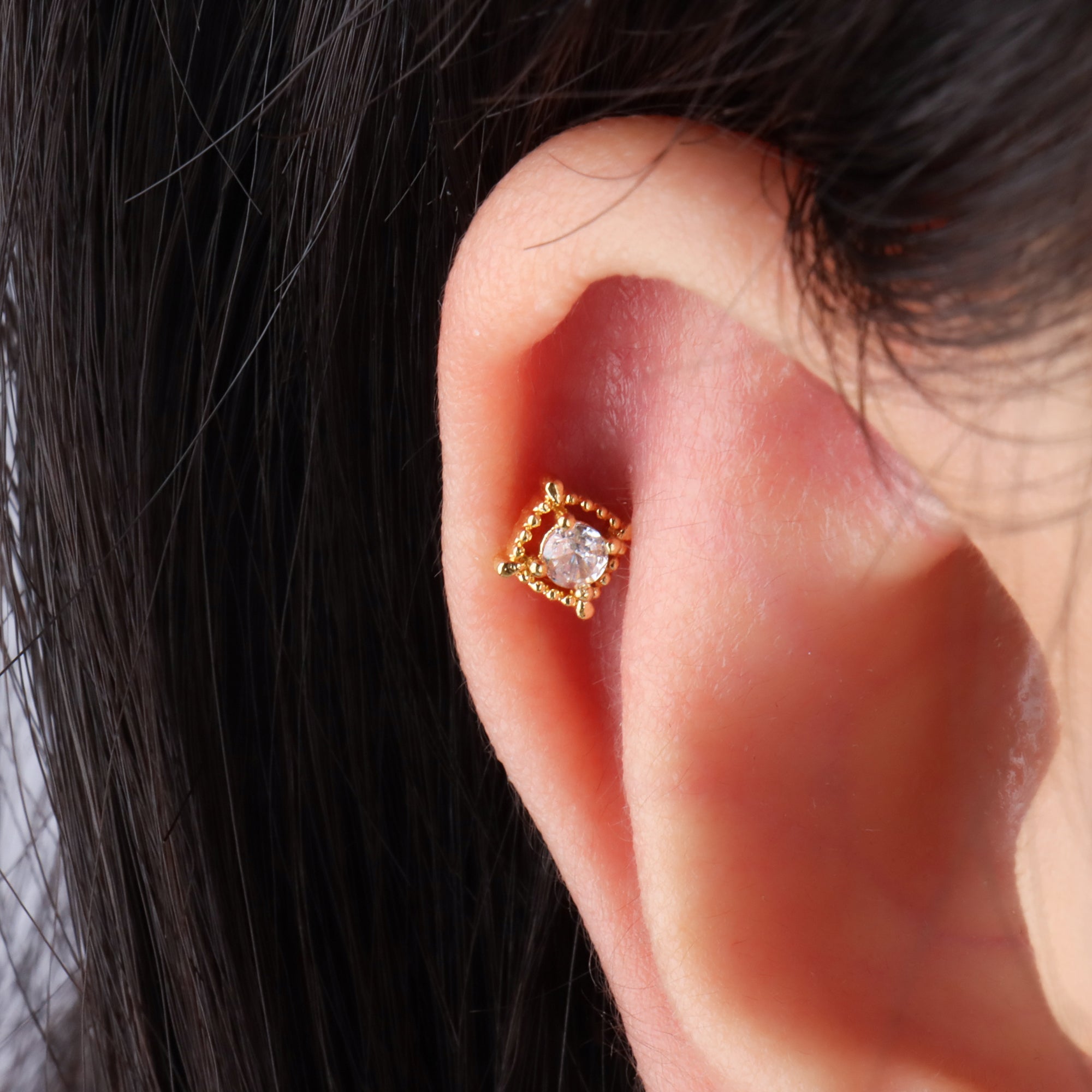 Petite Square Stud - OhmoJewelry