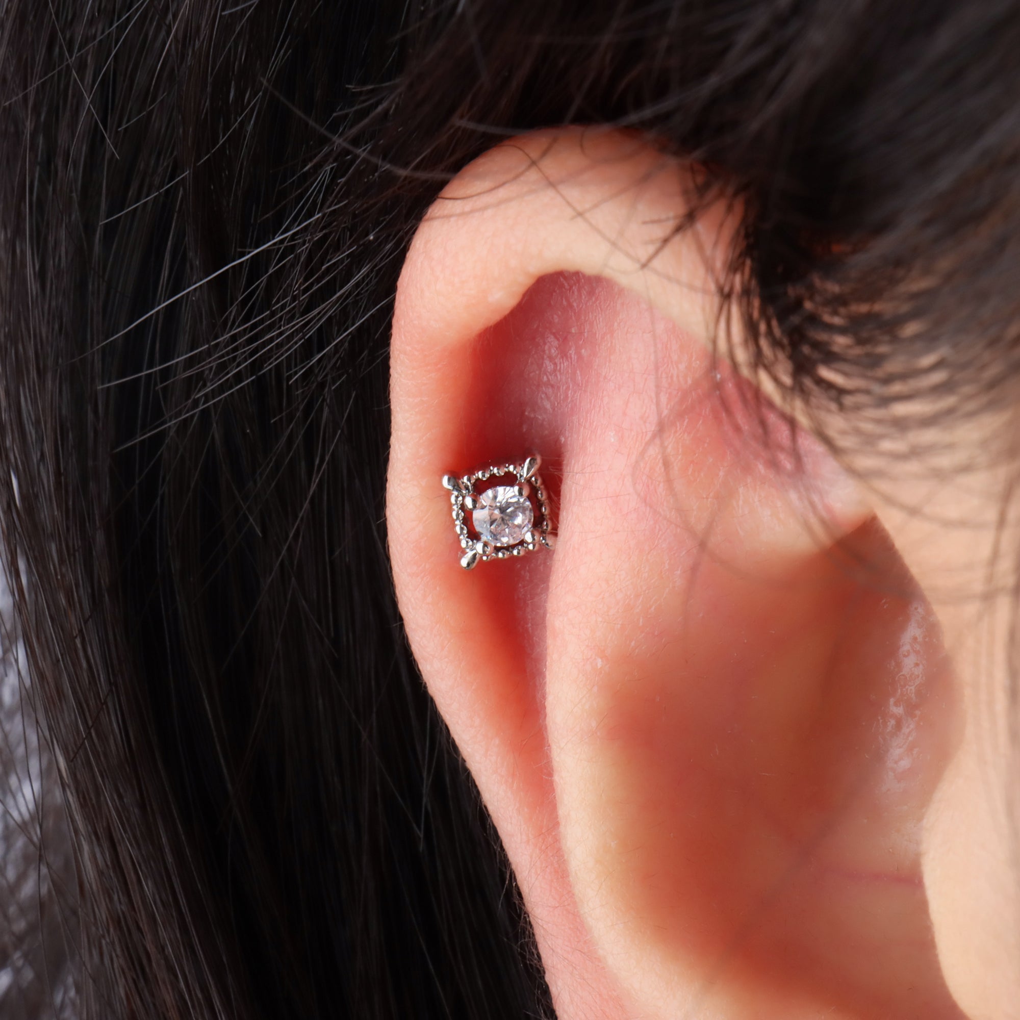 Petite Square Stud - OhmoJewelry