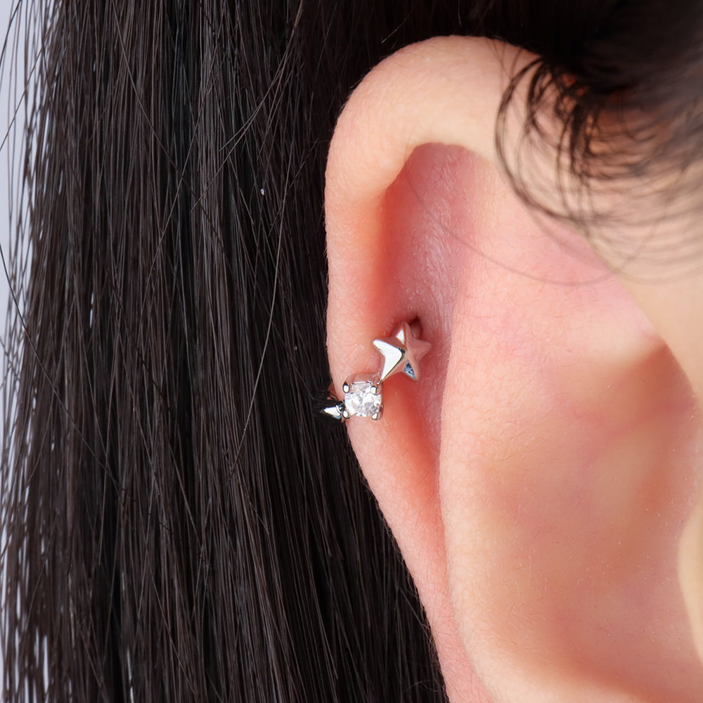 Petite Star Helix Hoop - Stainless Steel - Helix - Oumo Jewelry