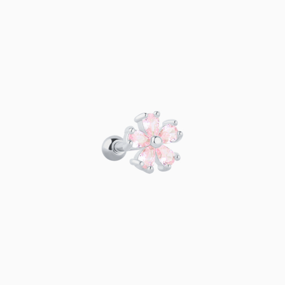 Pink Flower Stud - OhmoJewelry