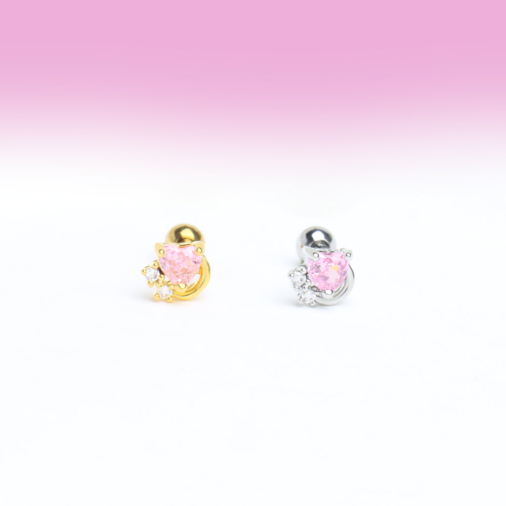 Pink Love Stud - OhmoJewelry