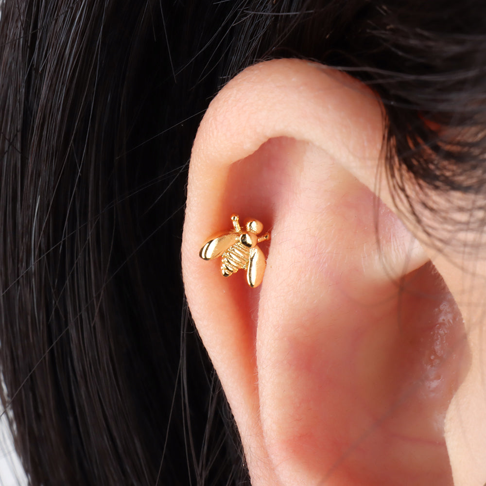 Playful Little Bee Stud - OhmoJewelry