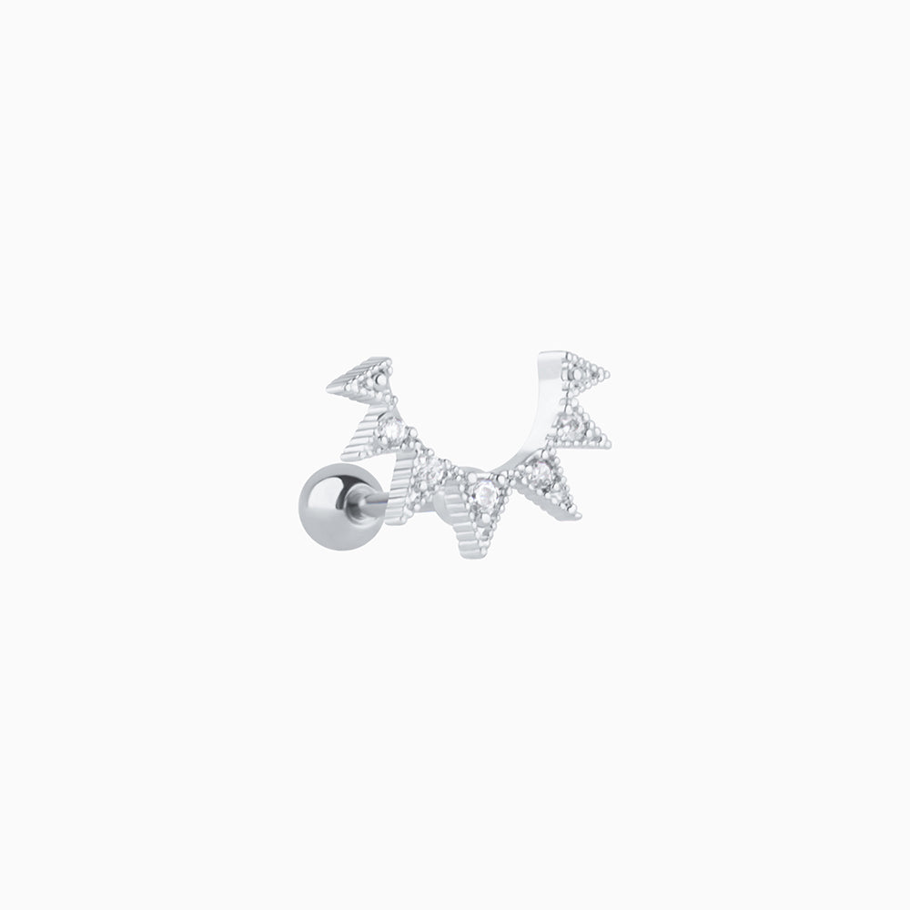Punk Pointed Triangle Stud - Stainless Steel - Upper Lobe, Flat, Helix - Oumo Jewelry
